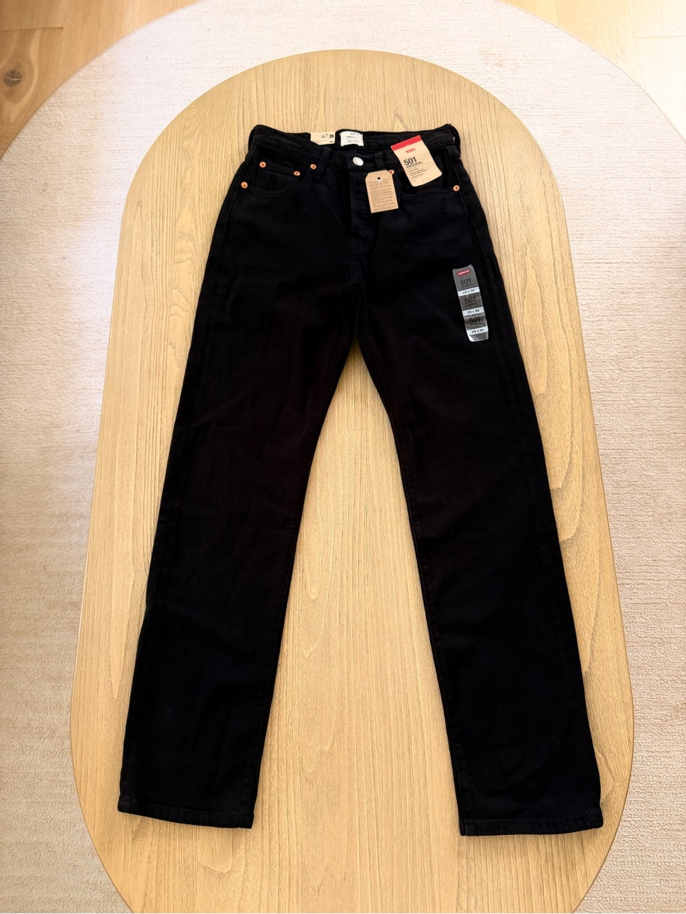 Levi's 501 Women's Black Straight Leg Jeans Button Fly High Rise - Picture 2 of 8